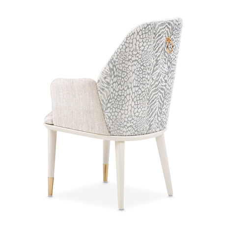Lisbon Silken Matte Cream Asmb. Arm Chair Silken Matte Cream from Michael Amini - Luna Furniture