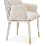 Lisbon Silken Matte Cream Asmb. Arm Chair Silken Matte Cream from Michael Amini - Luna Furniture