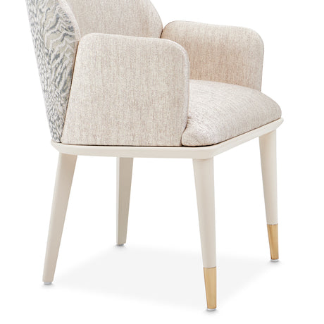 Lisbon Silken Matte Cream Asmb. Arm Chair Silken Matte Cream from Michael Amini - Luna Furniture