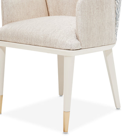 Lisbon Silken Matte Cream Asmb. Arm Chair Silken Matte Cream from Michael Amini - Luna Furniture