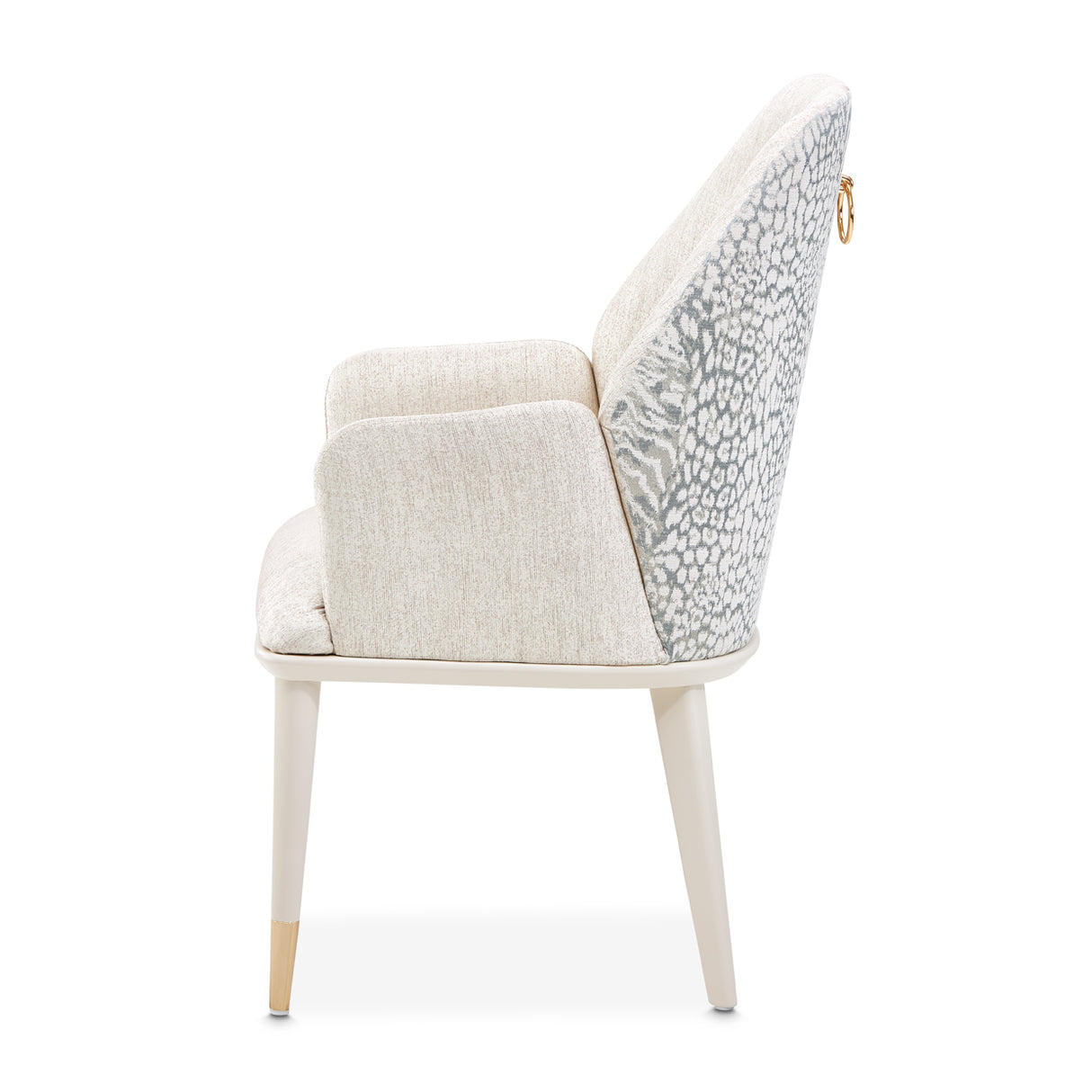 Lisbon Silken Matte Cream Asmb. Arm Chair Silken Matte Cream from Michael Amini - Luna Furniture