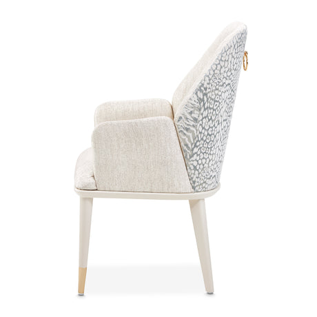 Lisbon Silken Matte Cream Asmb. Arm Chair Silken Matte Cream from Michael Amini - Luna Furniture