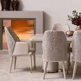 Lisbon Silken Matte Cream Asmb. Arm Chair Silken Matte Cream from Michael Amini - Luna Furniture