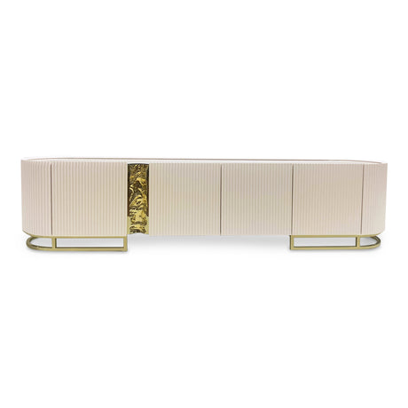 Lisbon Silken Matte Cream Media Cabinet from Michael Amini - Luna Furniture