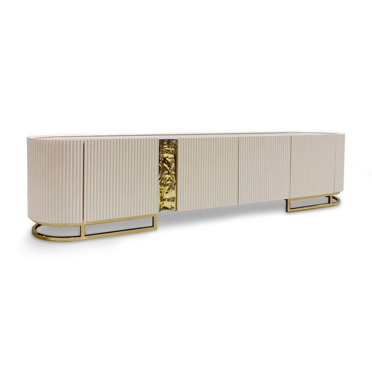 Lisbon Silken Matte Cream Media Cabinet from Michael Amini - Luna Furniture