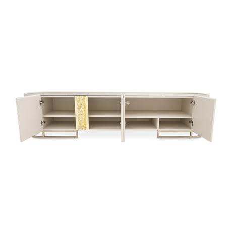 Lisbon Silken Matte Cream Media Cabinet from Michael Amini - Luna Furniture