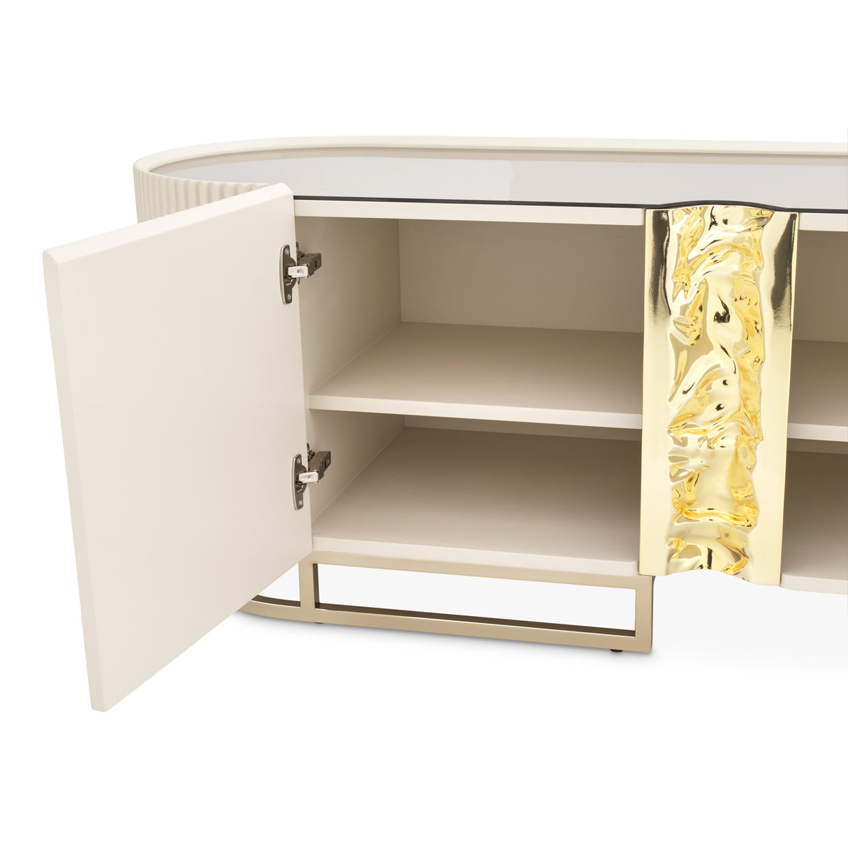 Lisbon Silken Matte Cream Media Cabinet from Michael Amini - Luna Furniture