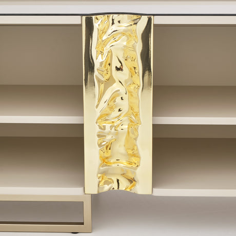 Lisbon Silken Matte Cream Media Cabinet from Michael Amini - Luna Furniture