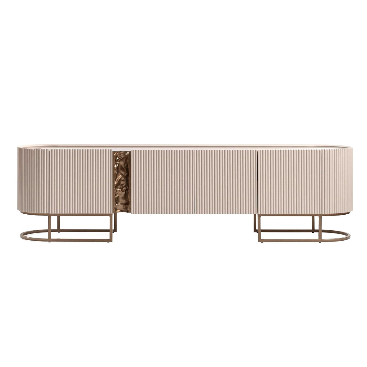 Lisbon Silken Cream Bronze Media Cabinet from Michael Amini - Luna Furniture