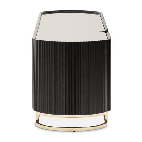 Lisbon Silken Matte Black Media Cabinet from Michael Amini - Luna Furniture