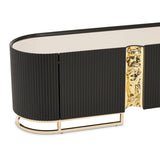 Lisbon Silken Matte Black Media Cabinet from Michael Amini - Luna Furniture