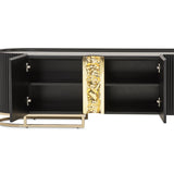 Lisbon Silken Matte Black Media Cabinet from Michael Amini - Luna Furniture