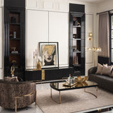Lisbon Silken Matte Black Media Cabinet from Michael Amini - Luna Furniture