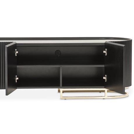 Lisbon Silken Matte Black Media Cabinet from Michael Amini - Luna Furniture
