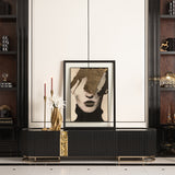 Lisbon Silken Matte Black Media Cabinet from Michael Amini - Luna Furniture