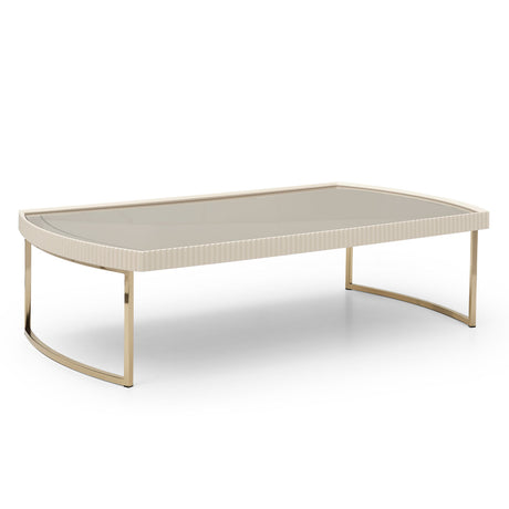 Lisbon Silken Matte Cream Cocktail Table Silken Matte Cream from Michael Amini - Luna Furniture