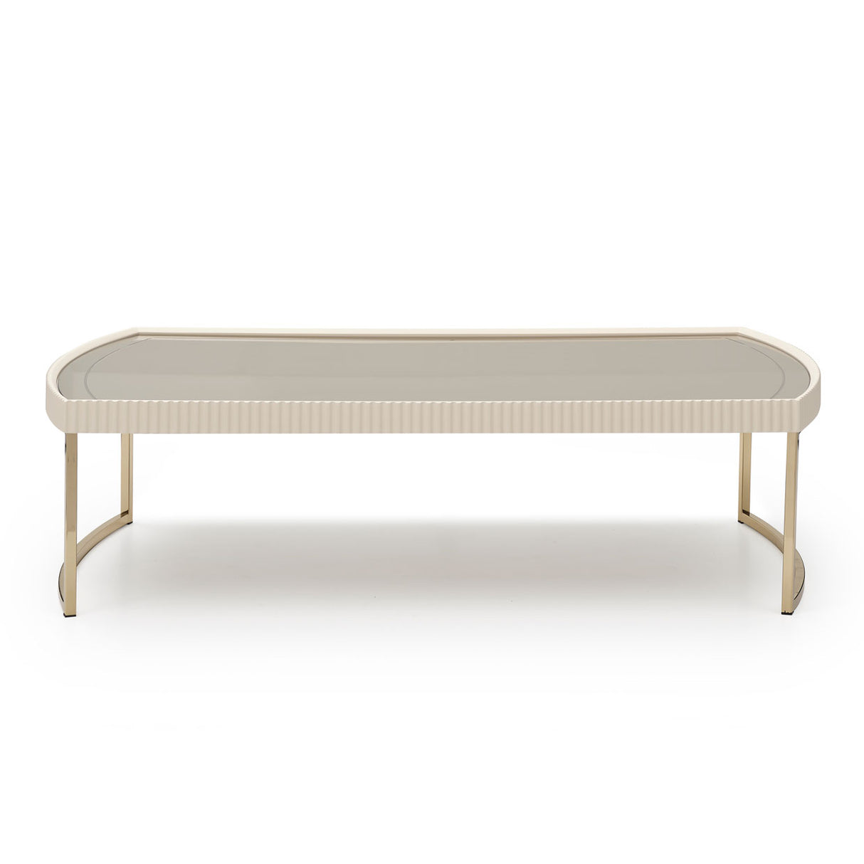 Lisbon Silken Matte Cream Cocktail Table Silken Matte Cream from Michael Amini - Luna Furniture