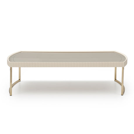 Lisbon Silken Matte Cream Cocktail Table Silken Matte Cream from Michael Amini - Luna Furniture