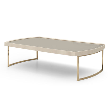 Lisbon Silken Matte Cream Cocktail Table Silken Matte Cream from Michael Amini - Luna Furniture