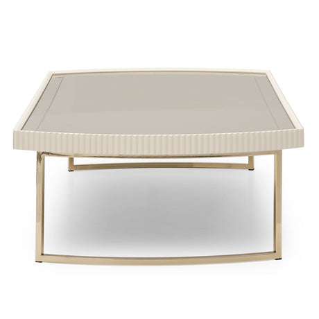 Lisbon Silken Matte Cream Cocktail Table Silken Matte Cream from Michael Amini - Luna Furniture
