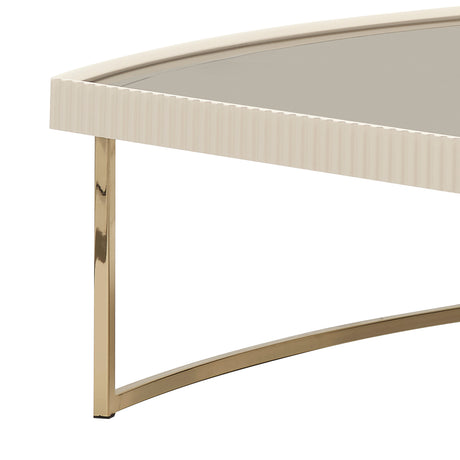 Lisbon Silken Matte Cream Cocktail Table Silken Matte Cream from Michael Amini - Luna Furniture