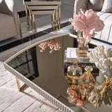 Lisbon Silken Matte Cream Cocktail Table Silken Matte Cream from Michael Amini - Luna Furniture