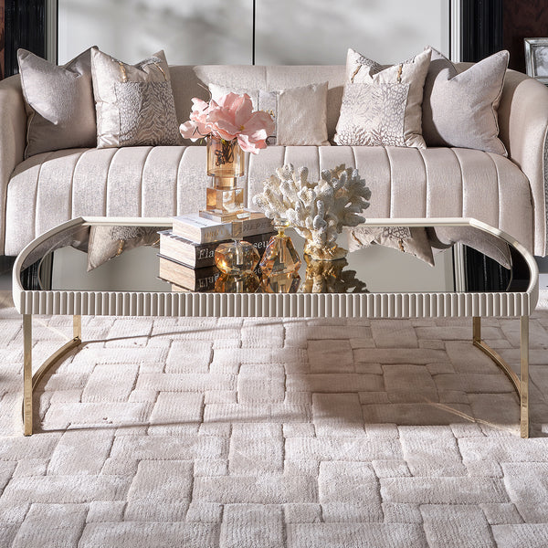 Lisbon Silken Matte Cream Cocktail Table Silken Matte Cream