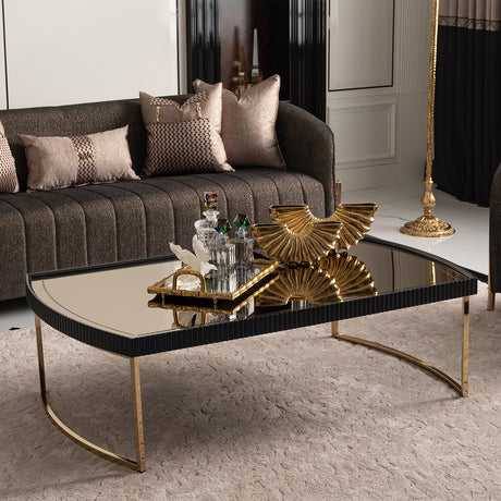 Lisbon Silken Matte Black Cocktail Table Silken Matte Black from Michael Amini - Luna Furniture