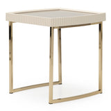 Lisbon Silken Matte Cream Side Table Silken Matte Cream from Michael Amini - Luna Furniture