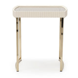 Lisbon Silken Matte Cream Side Table Silken Matte Cream from Michael Amini - Luna Furniture
