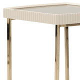 Lisbon Silken Matte Cream Side Table Silken Matte Cream from Michael Amini - Luna Furniture