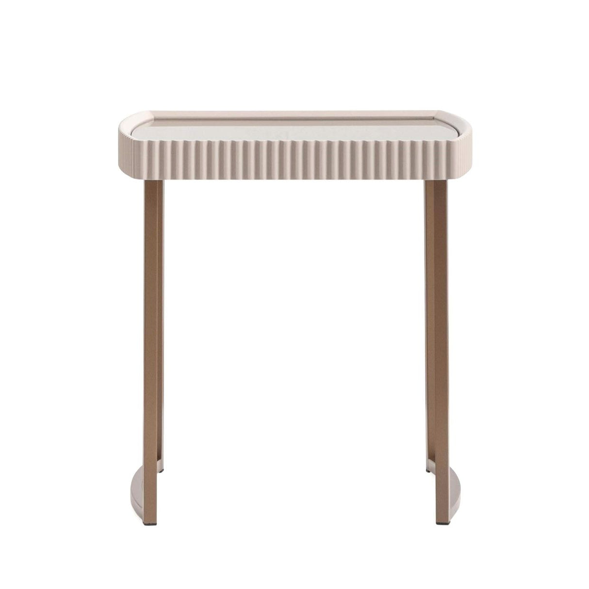Lisbon Silken Cream Bronze End Table from Michael Amini - Luna Furniture