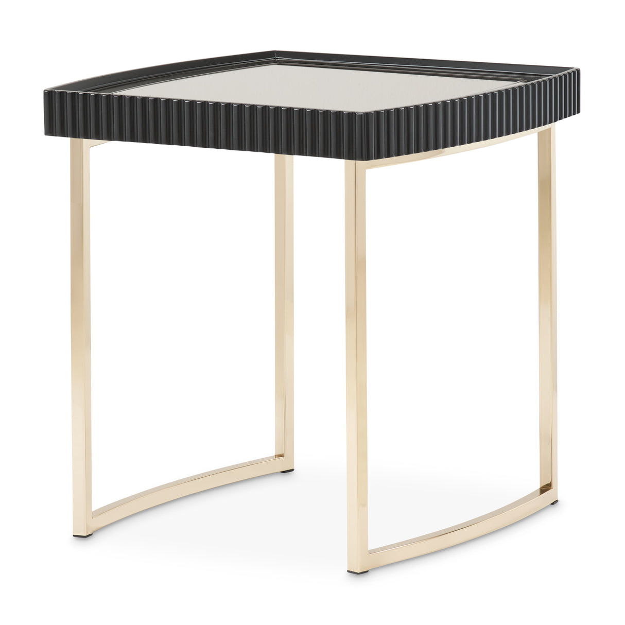 Lisbon Silken Matte Black Side Table Silken Matte Black from Michael Amini - Luna Furniture