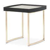 Lisbon Silken Matte Black Side Table Silken Matte Black from Michael Amini - Luna Furniture