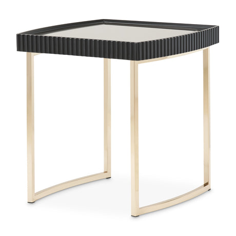 Lisbon Silken Matte Black Side Table Silken Matte Black from Michael Amini - Luna Furniture