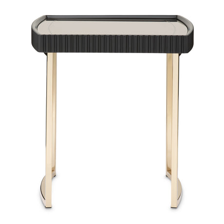 Lisbon Silken Matte Black Side Table Silken Matte Black from Michael Amini - Luna Furniture