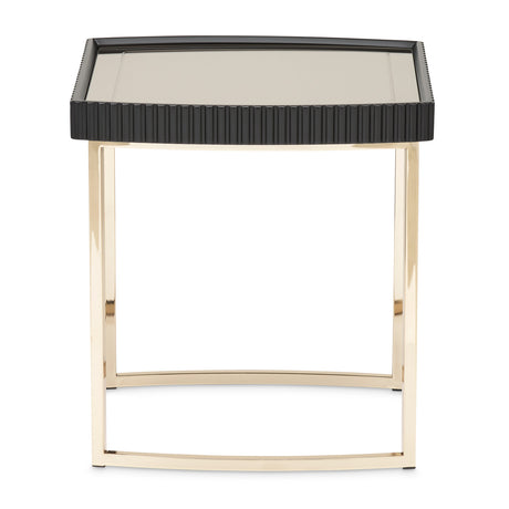 Lisbon Silken Matte Black Side Table Silken Matte Black from Michael Amini - Luna Furniture