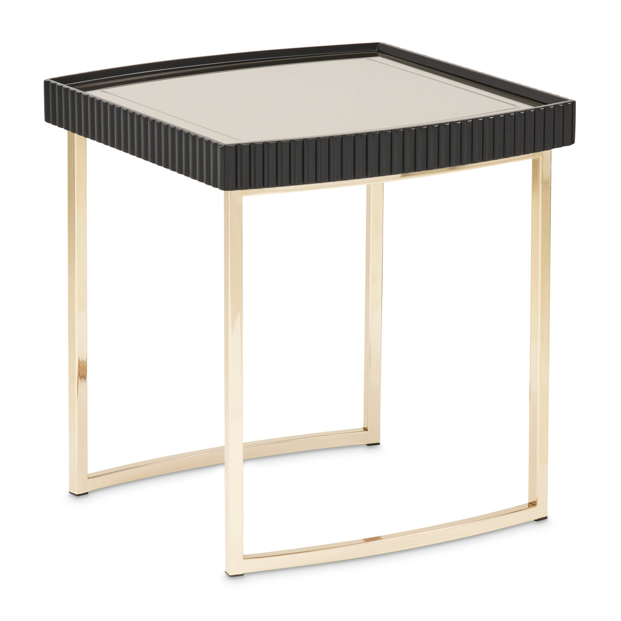 Lisbon Silken Matte Black Side Table Silken Matte Black from Michael Amini - Luna Furniture