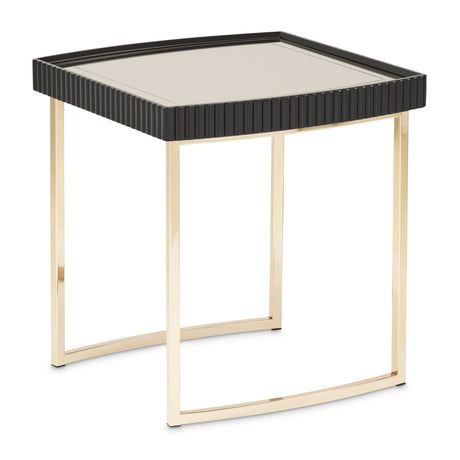 Lisbon Silken Matte Black Side Table Silken Matte Black from Michael Amini - Luna Furniture