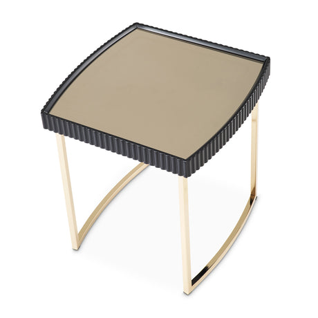 Lisbon Silken Matte Black Side Table Silken Matte Black from Michael Amini - Luna Furniture