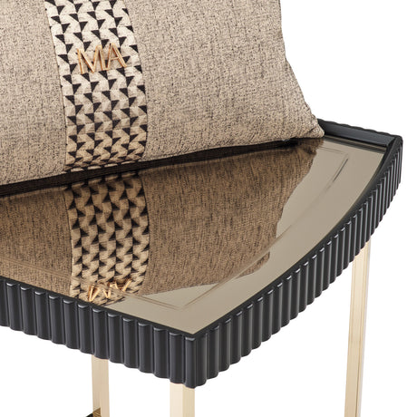 Lisbon Silken Matte Black Side Table Silken Matte Black from Michael Amini - Luna Furniture