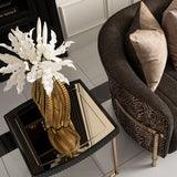 Lisbon Silken Matte Black Side Table Silken Matte Black from Michael Amini - Luna Furniture