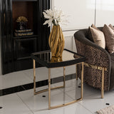 Lisbon Silken Matte Black Side Table Silken Matte Black from Michael Amini - Luna Furniture