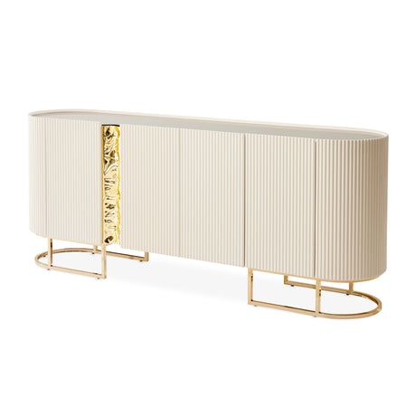Lisbon Silken Matte Cream Console Table Silken Matte Cream from Michael Amini - Luna Furniture