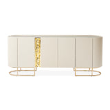 Lisbon Silken Matte Cream Console Table Silken Matte Cream from Michael Amini - Luna Furniture