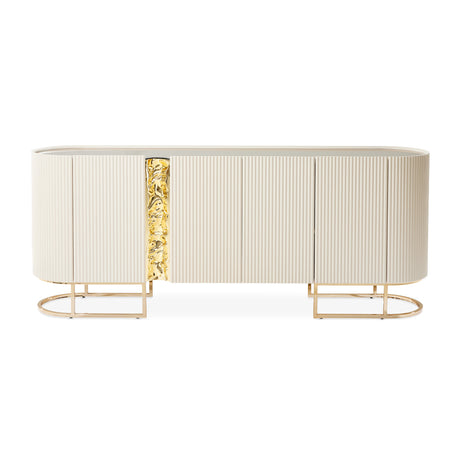 Lisbon Silken Matte Cream Console Table Silken Matte Cream from Michael Amini - Luna Furniture