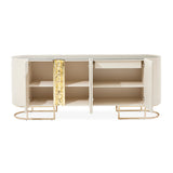 Lisbon Silken Matte Cream Console Table Silken Matte Cream from Michael Amini - Luna Furniture