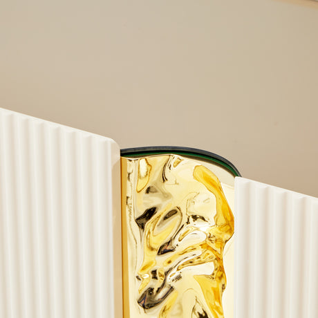 Lisbon Silken Matte Cream Console Table Silken Matte Cream from Michael Amini - Luna Furniture