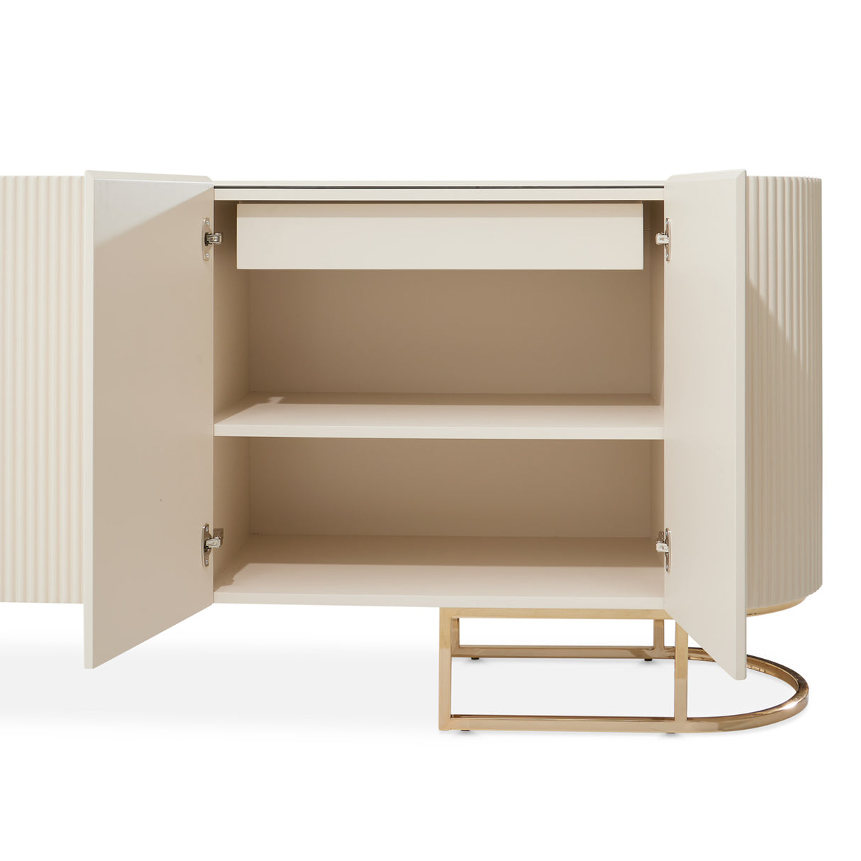 Lisbon Silken Matte Cream Console Table Silken Matte Cream from Michael Amini - Luna Furniture