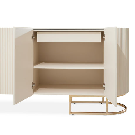 Lisbon Silken Matte Cream Console Table Silken Matte Cream from Michael Amini - Luna Furniture